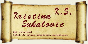 Kristina Šukalović vizit kartica